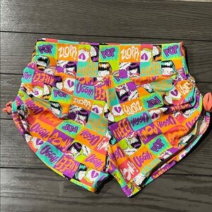 NWT Yogabela Lulu Side string high waist comic Print Shorts